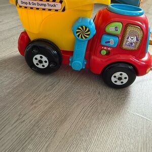Vibrant Red and Yellow Dump Truck Toy